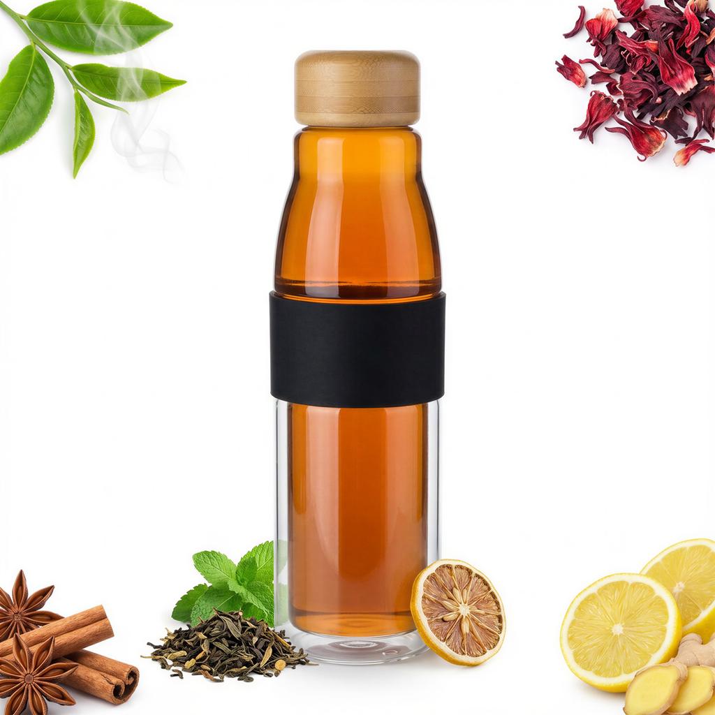 GLASS ECO THERMAL WATER BOTTLE 450 ml