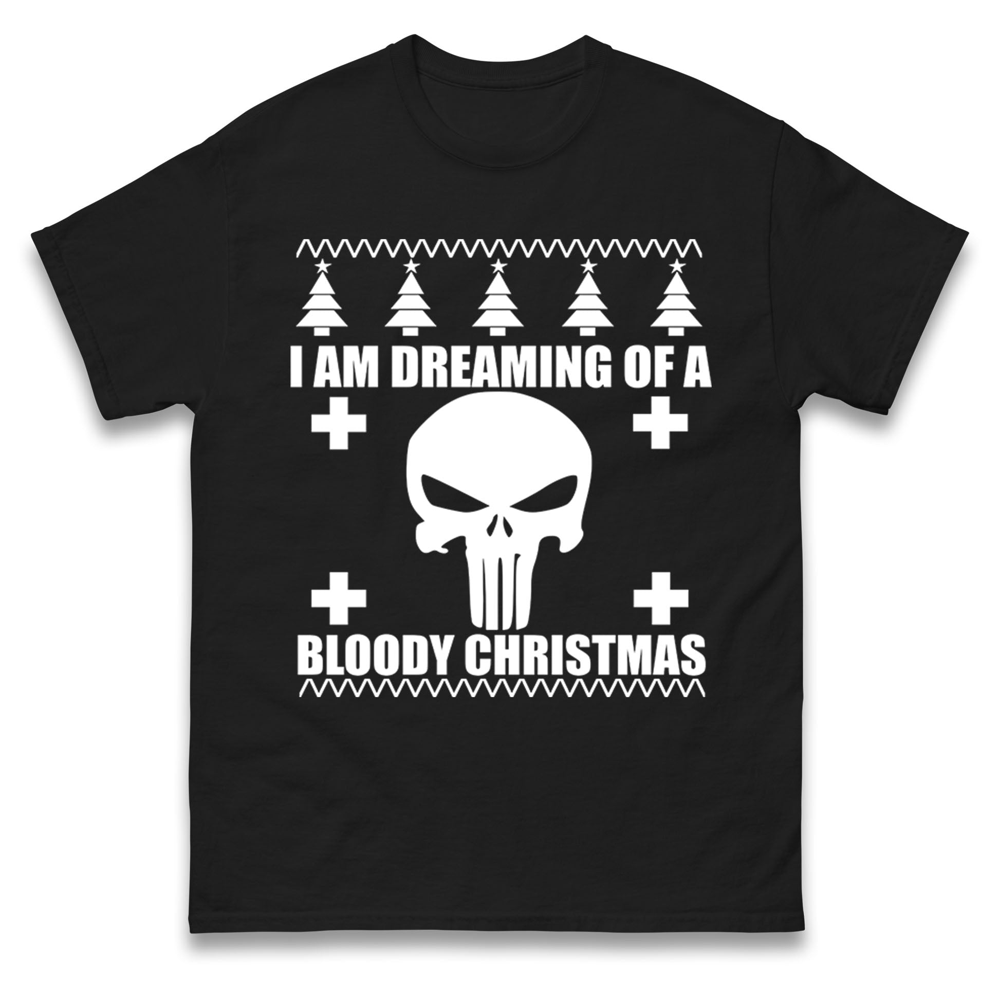 Punisher Christmas Mens T Shirt Womens Tops Tees S