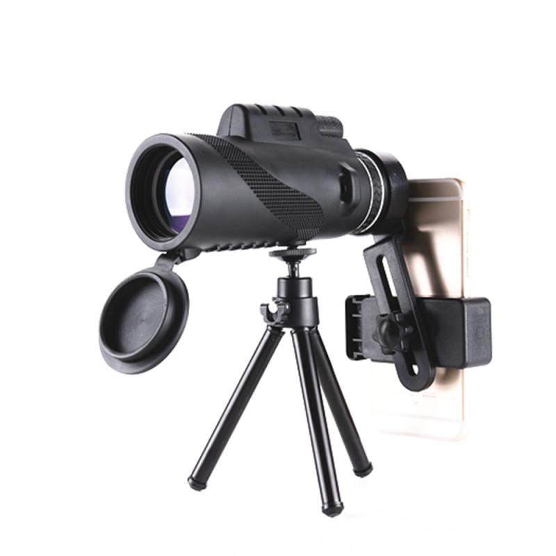 Telescope Monocular 40X60 Zoom Monocular Kikare Clear Weak Night Vision Pocket Telescope med SmartPhone-hållare för camping