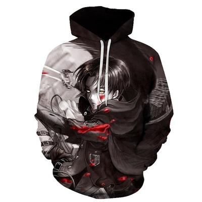 Attack On Titan 3D-Digitaldruck lässiges Kapuzenpullover Hoodie Sweatshirt Langarm
