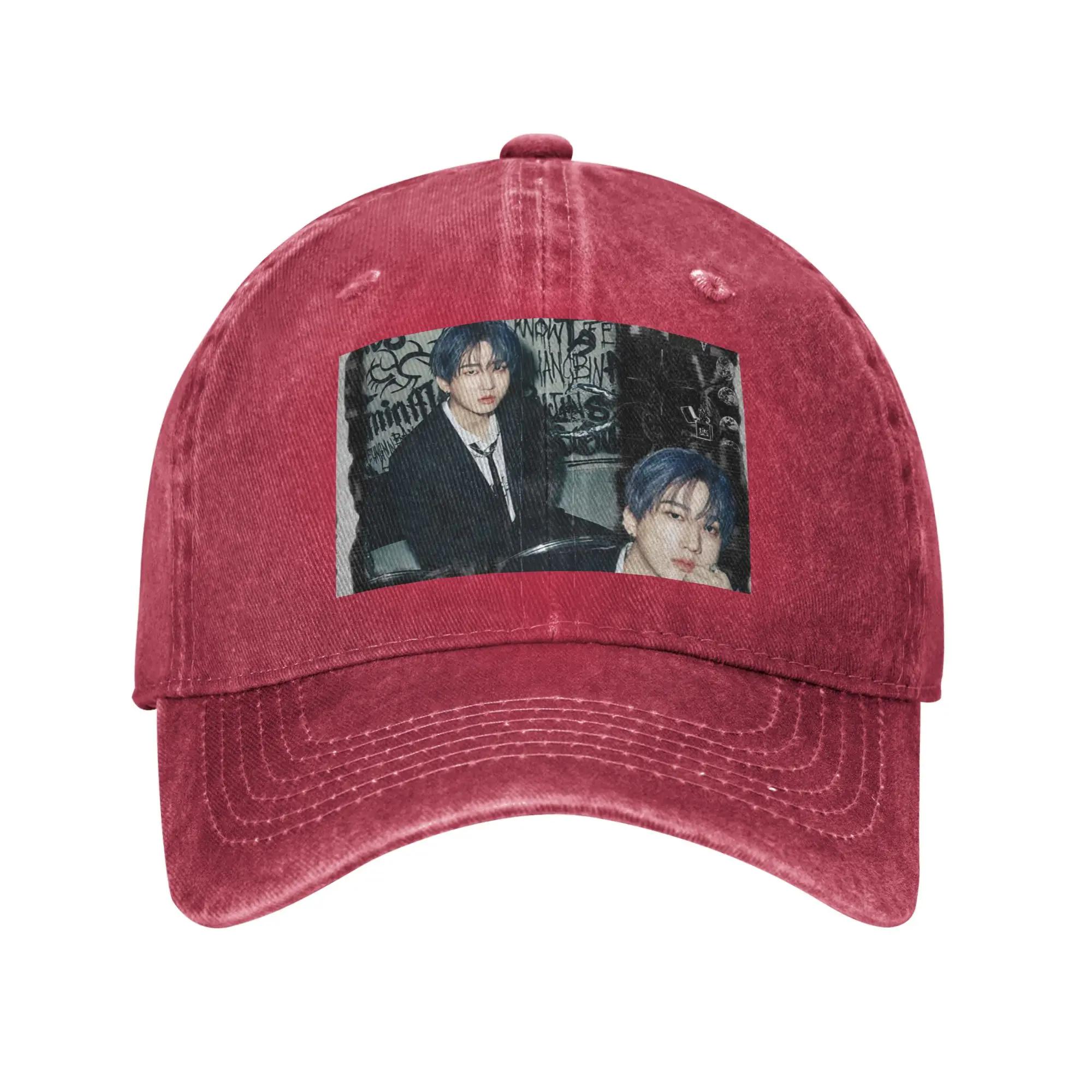 New Seo Changbin Washed Denim Cap Casual Baseball Caps Adjustable Hat Summer Unisex Baseball Hats One Size