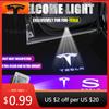 Car Sticker 2Pcs Car Door Projector Welcome Lights Accessories For Tesla Model 3 Model S 2015-2016 Model X 2016 Auto Badge