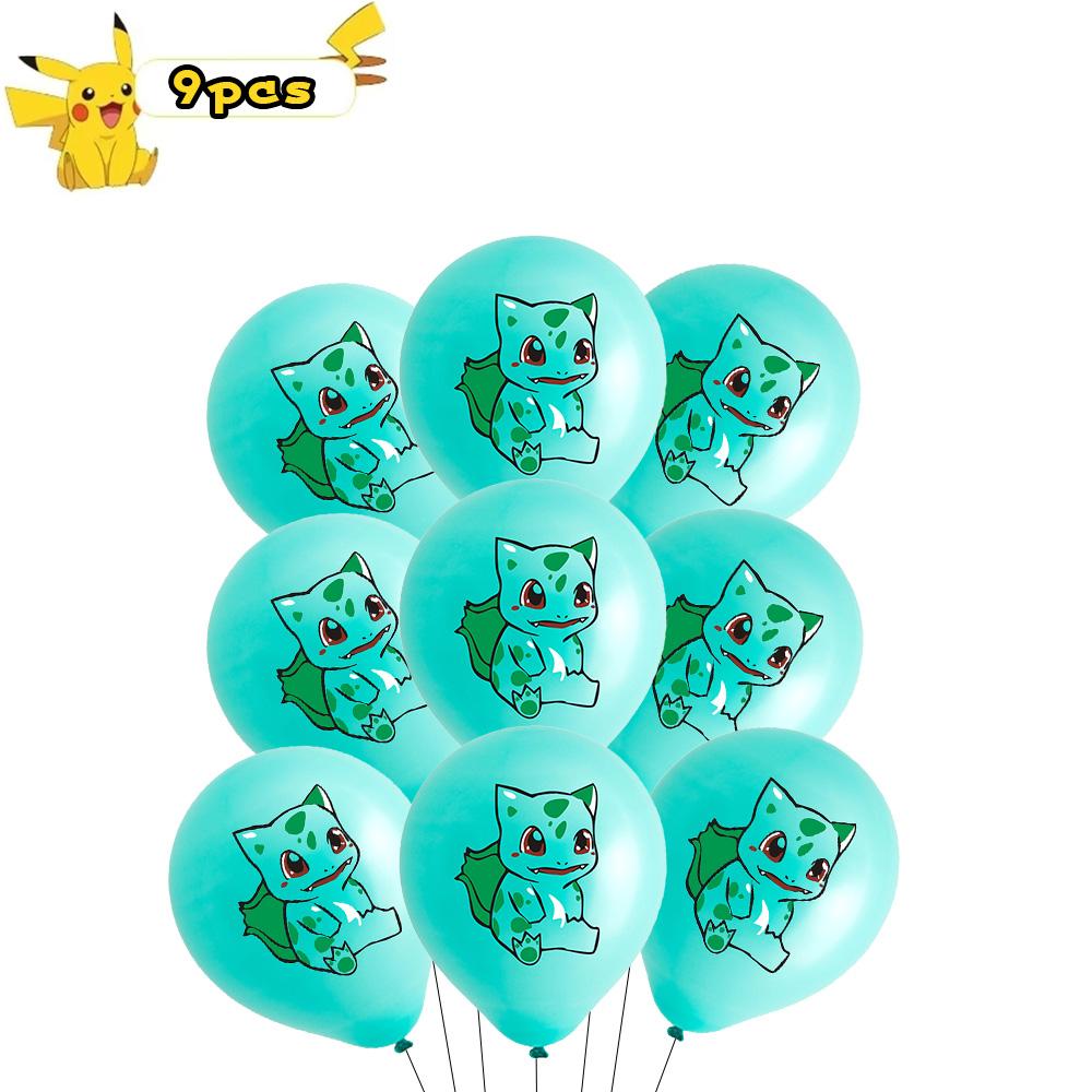 9/18pcs Pokemon Latex Balloons Birthday Decorations Cartoon Pikachu Squirtle Characters Children Baby Shower s Round Sensory Durable Bouncy Elastic