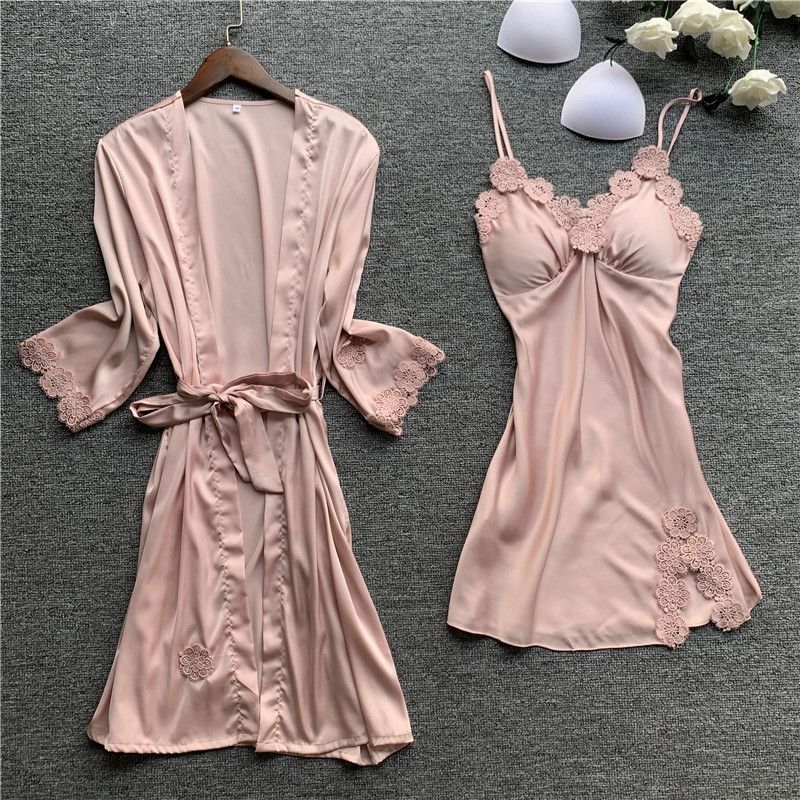 

New Sexy Lace Nightgown Suspenders Nightdress Pajamas Women Pink 190 M