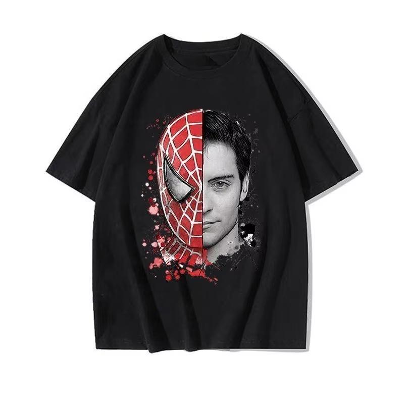 

Tobey Maguire SpiderMan T Shirt Men Oversized Short Sleeve Tee Summer Vintage Movie Print Tshirt Streetwear Casual Cotton Tops M