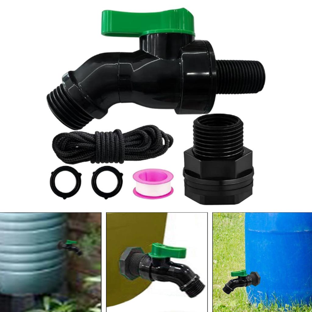 Kran do beczki na deszczówkę Zestaw Zawór 3/4 cala Solidne złącze Zestaw przełącznika ogrodowego Woda