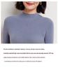Machine Washable Fine-Spun Wool Sweater: 2026 Autumn/Winter Women's Slim Fit Knit with Half-High Collar.