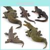 Realistic Pvc Crocodile Model With Static Animal Figures For Educational Display