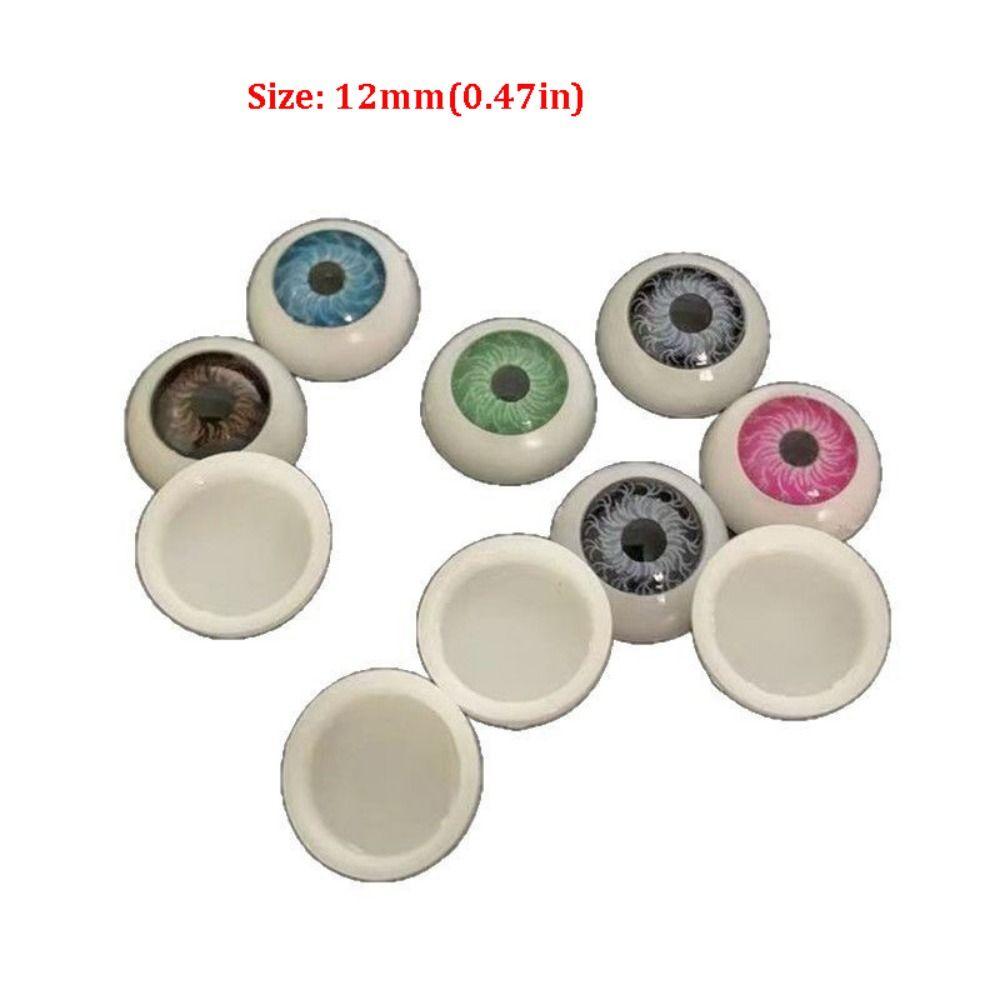50pcs 12mm Doll Round Eyes Plastic Simulation Ceramic Eye Accessories Puppet Making Dinosaur Eyes
