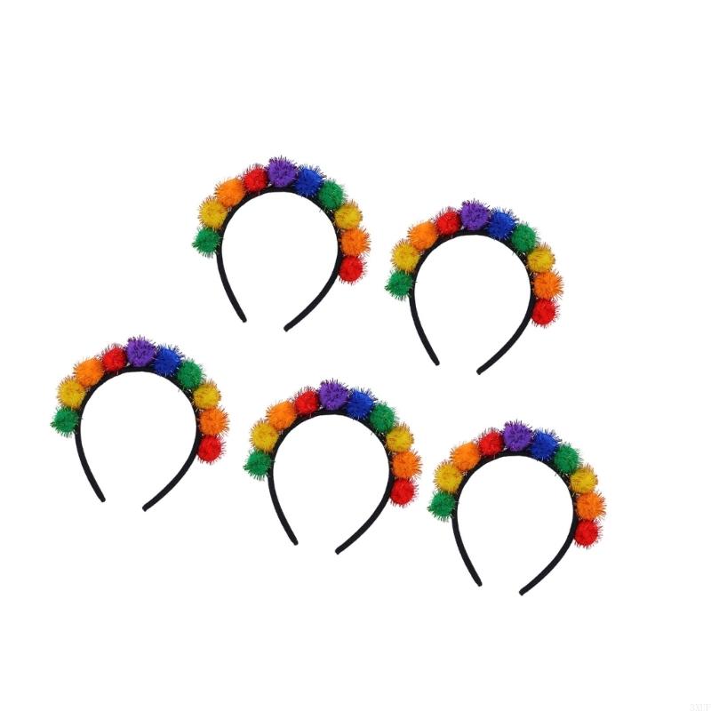 Colorful Mardi Gras Headband Features Green Yellow Colorful Charm Headwear for Prom and Party Comfortable