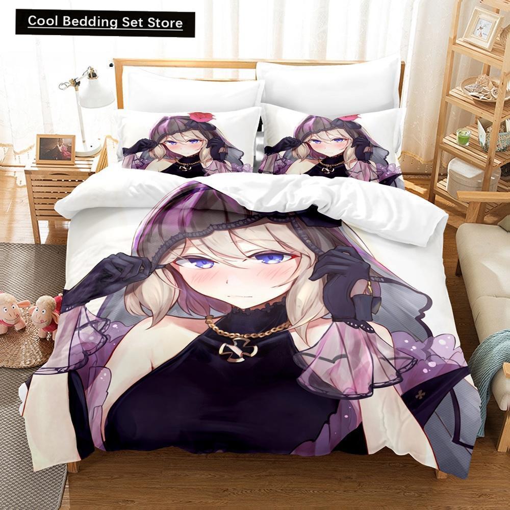 3D Print Anime Azur Lane Bedding Set Single Twin Full Queen King Size Bed Set Adult Kid Bedroom Duvet Cover Sets Bed Sheet Set
