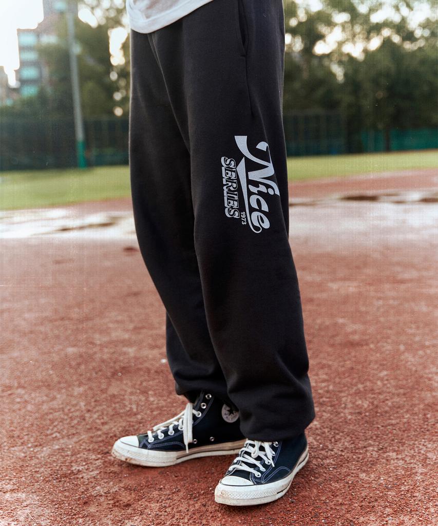 DISCUS ATHLETIC Nice Weather Collaboration Nice Series Sweat Pants Washed Black