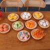 1/12 Dollhouse Mini Bread Hamburger Juice Set Simulation Kitchen Breakfast Food For Dolls House Decor Kids Pretend Play Toys