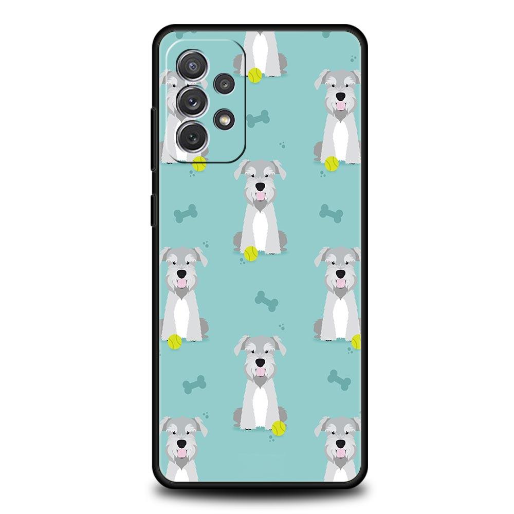 Cartoon Schnauzer Dog Phone Case for Samsung A51 A71 A21S A12 A11 A15 A25 A31 A41 A23 A33 A53 A73 A03S A05S A13 5G A35 A55 Cover