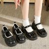 4143 Thick-soled Mary Jane Small Leather Shoes Women's New Skirt Light Mouth Single Shoes
