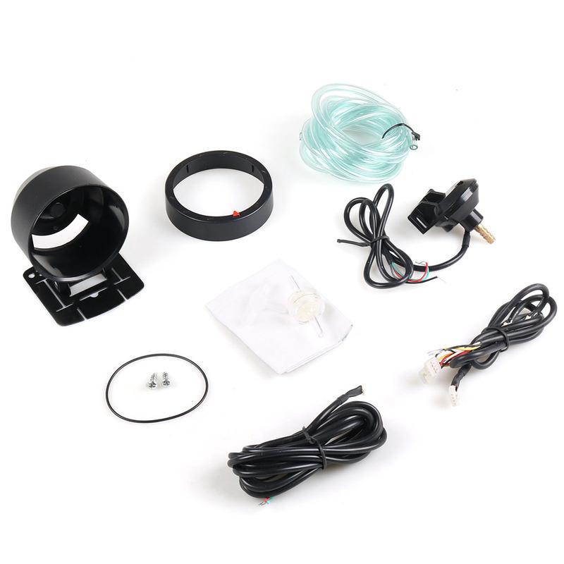 60mm Car Turbo Boost Gauge Red & White Lighting BAR Type Black Face With Sensor BX101467