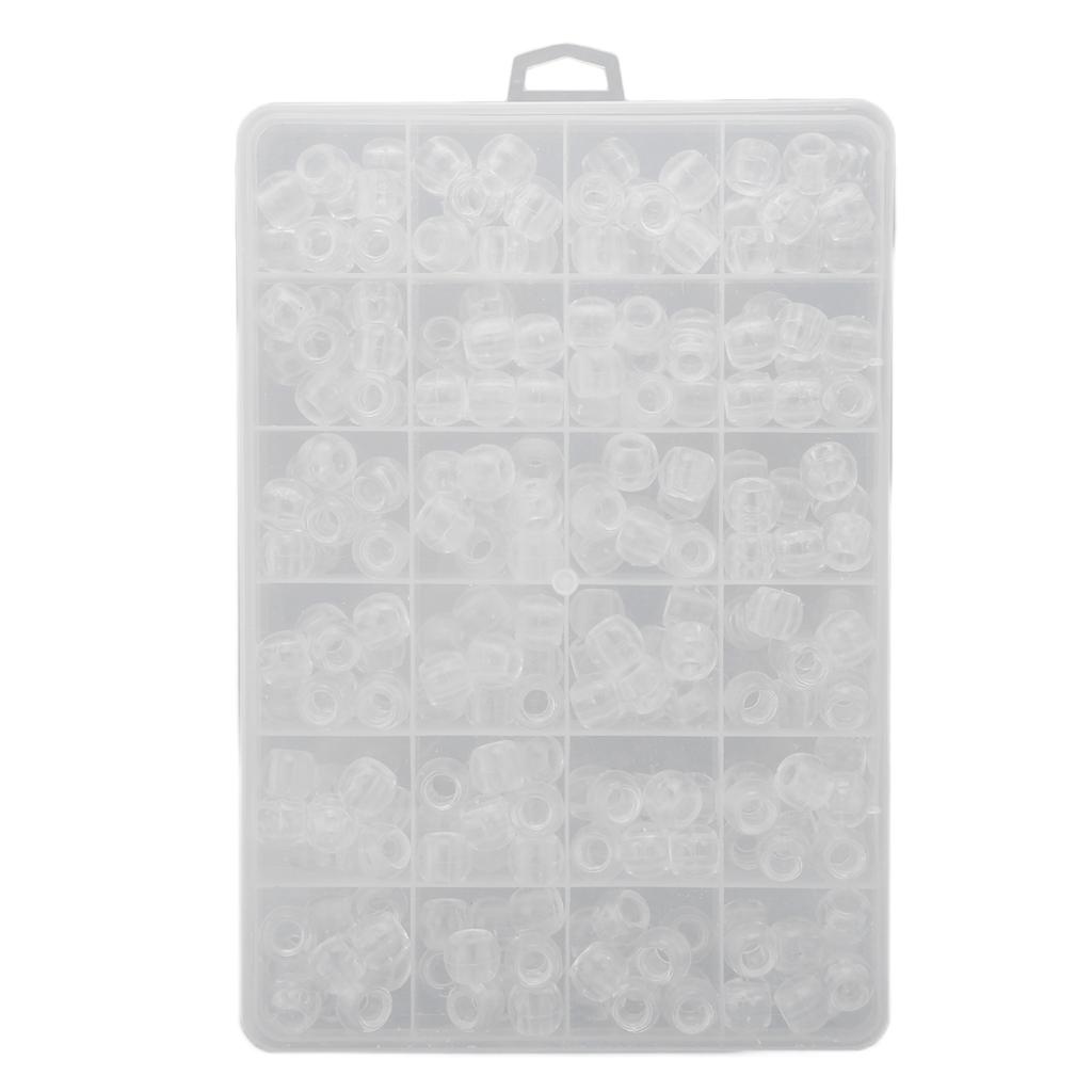 240PCS Beard Beads Transparent Plastic Viking Beard Hair Beads for Braids Ponytails Role Playing