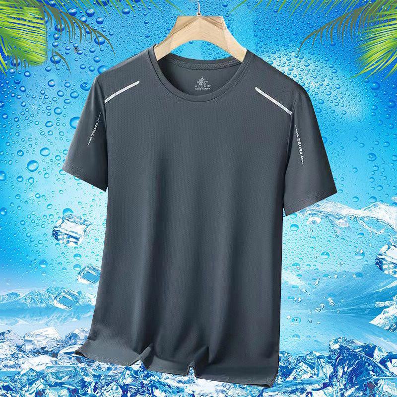 Men's Ice Silk Quick-Dry Summer T-Shirt - Lightweight, Breathable, Fashionable Short Sleeve Top