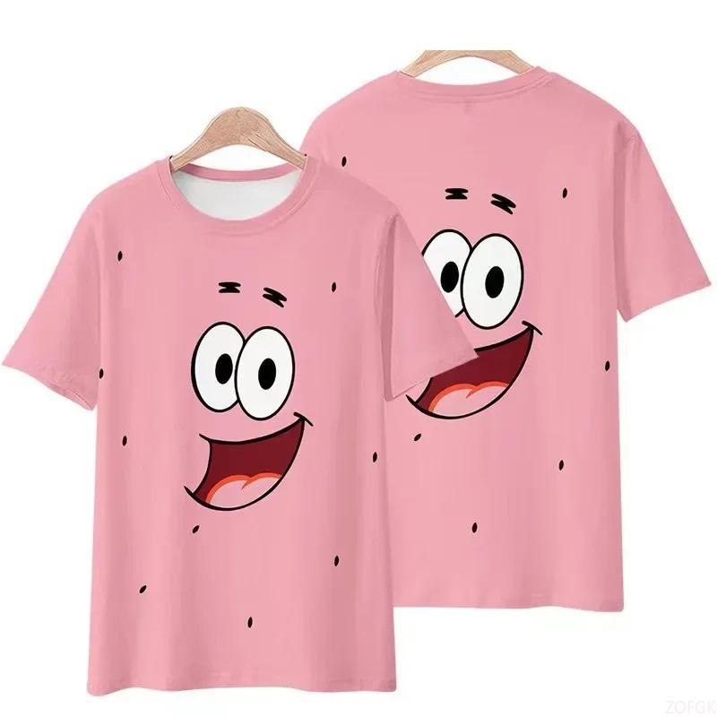 Kid Cute SpongeBob SquarePants 3D Print Sport Fast Dry Tshirt  Casual Women Short Sleeved Adult Children's Parent Child T Shirts