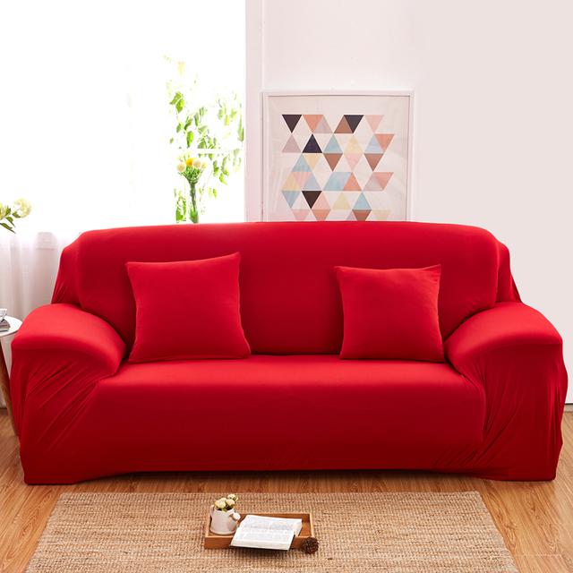 Solid Color Sofa Covers for Living Room Elastic Sofa Cover Corner Couch Cover Slipcover Chair Protector 1/2/3/4 Seater