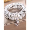 Set Damen Boho-Stil Kristallperlen Silberfarbene Legierung Kette Armbänder