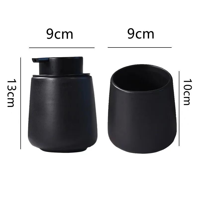 Kitchen Liquid Soap Dispensers Black Ceramic Bottle Hand Sanitizer Shampoo Bottle  Shower Gel Dispenser for Bathroom Accessories
