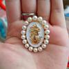 Retro Pearl Beauty Brooch: Vintage Drip Oil Corsage Jewelry Pin