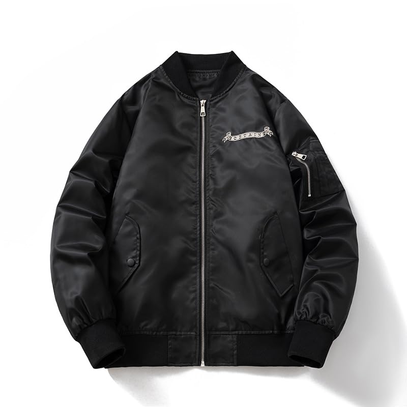 Sukajan Four Divine Beasts Embroidered Jacket Blouson Satin Fabric Japanese Pattern Padding Yokosuka Shiny Unisex Stadium Jacket Outerwear Baseball