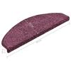 VidaXL Tapis d'escalier 15 pièces 65 x 21 x 4 cm Violet foncé Demi-rond Grand 322385