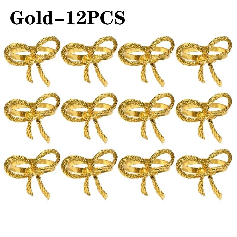 Bow Tie Napkin Rings Metal Table Decor Simple Elegant Design for Christmas Wedding Valentine's Day Party Dining Table Decor