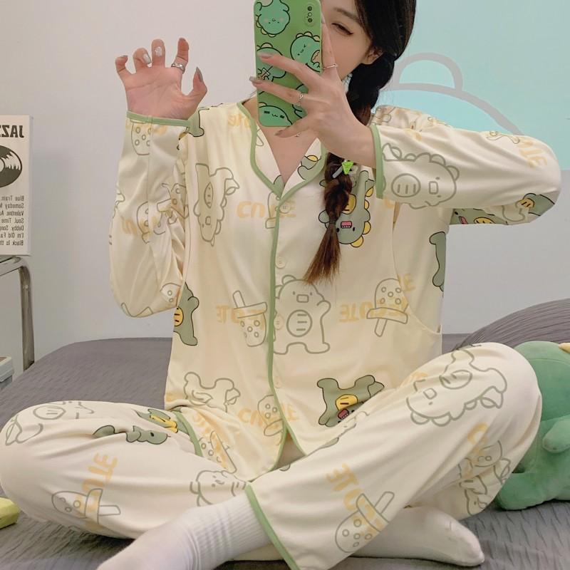 Spring and Summer Monthly Clothing Postpartum Breastfeeding Nursing Clothes Loose Monthly Clothing Maternity Pajamas Homewear