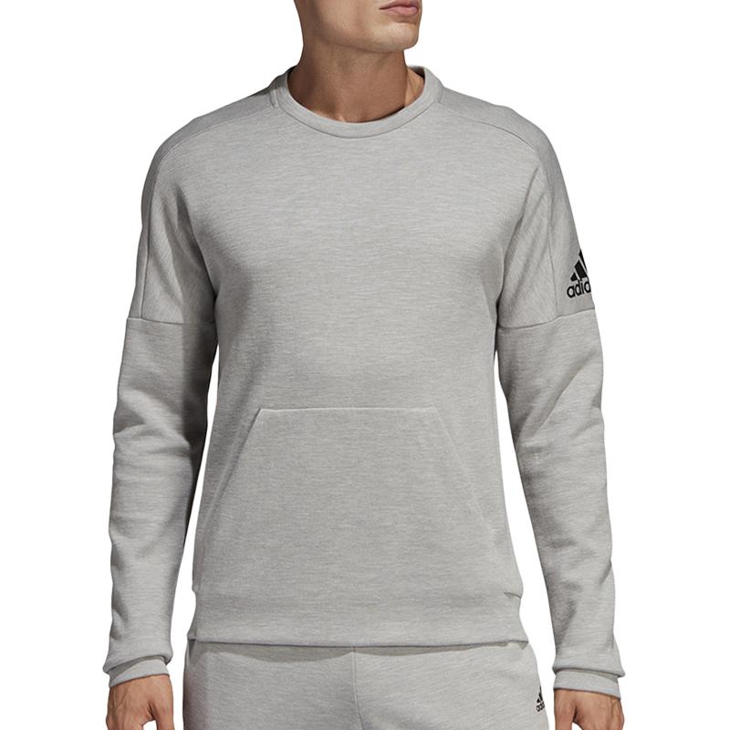 adidas Sweatshirts Men's Gray Crew Neck Moderate Regular DU1146