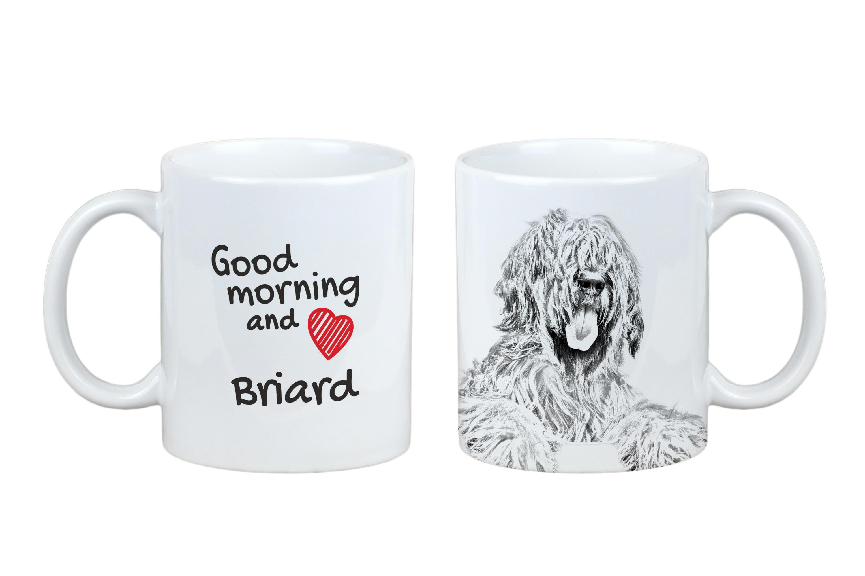 

Briard, Berger de Brie - cup with a dog, personalized cup with a print, a classic gift for everyone from the Art-Dog brand білий