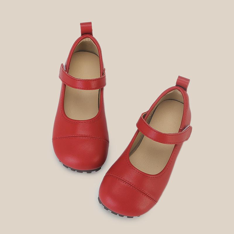 

Soft Sole Genuine Leather Princess Shoes for Girls - Spring/Autumn Style, Fashionable, Versatile, and Comfortable Size 37 - 22.7cm бордовий