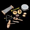 9 Pcs Children Percussion Musical Toy Orff Percussion Natural Wooden Percussion Instruments Musical Toy for Boys Girls