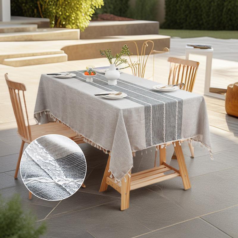 Waterproof And Oil-Proof Cotton And Linen Fabric Rectangular Tablecloth Coffee Table Pad Book Tablecloth Modern Simple Tablecloth