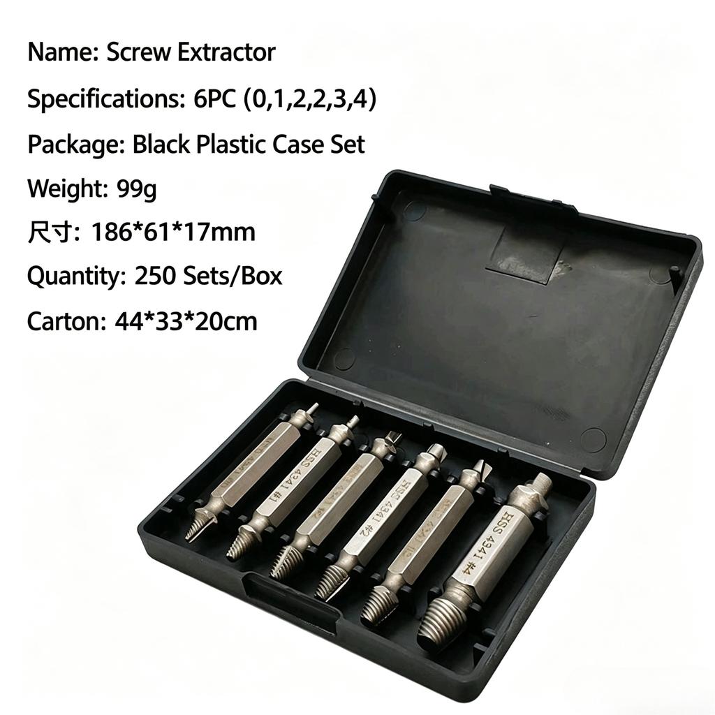 Damaged Screw Extractor Set Double Head Broken Bolt Remover Stripped Screw Easy Out Removal Tool for Stud Demolition Disassembly