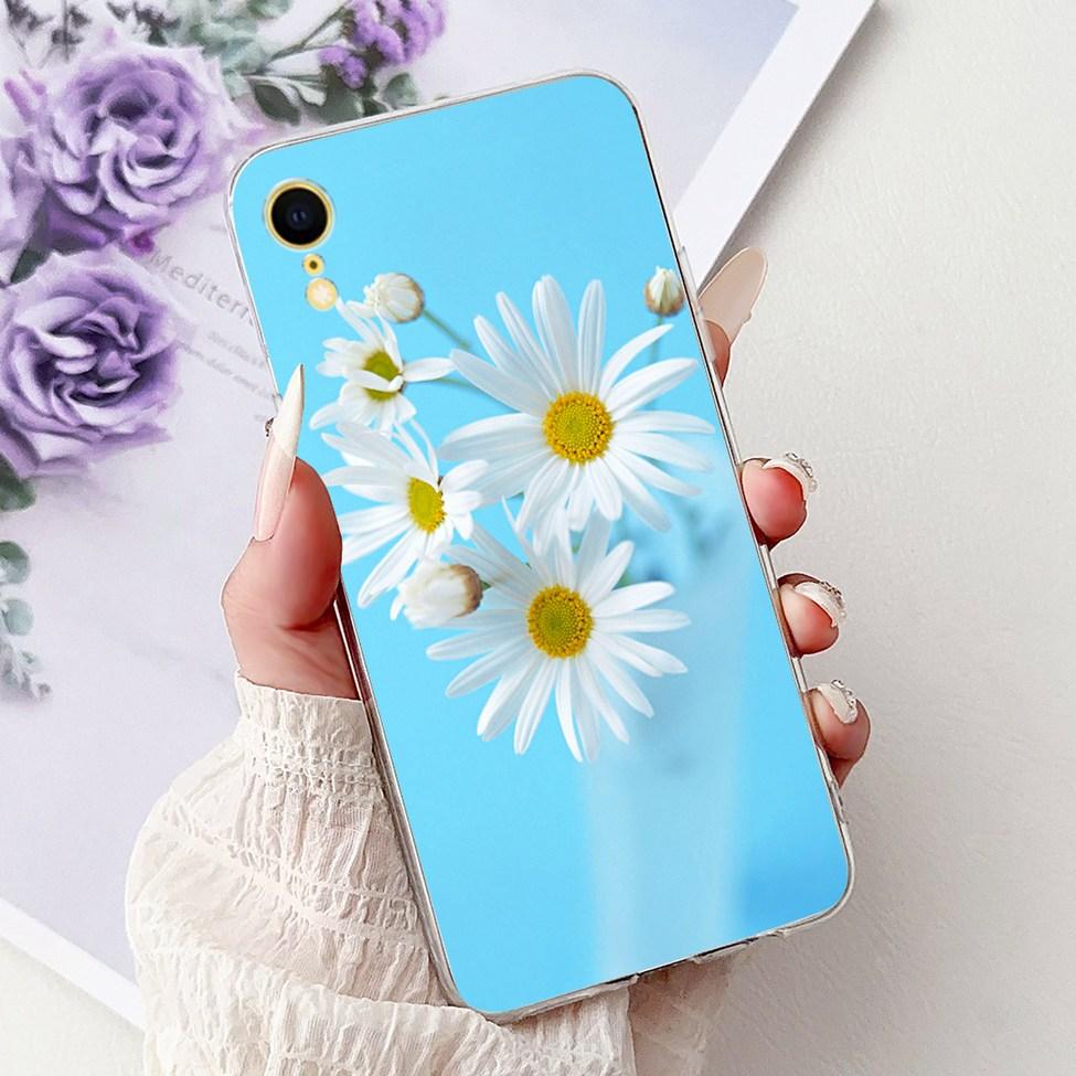 Klar Für iPhone XR Hülle Abdeckung Luxus Mode Blumen Süße Katze Lustig Cool Bemalt Weiche Handyhülle A2105 A1984 A2107 A2108 A2106
