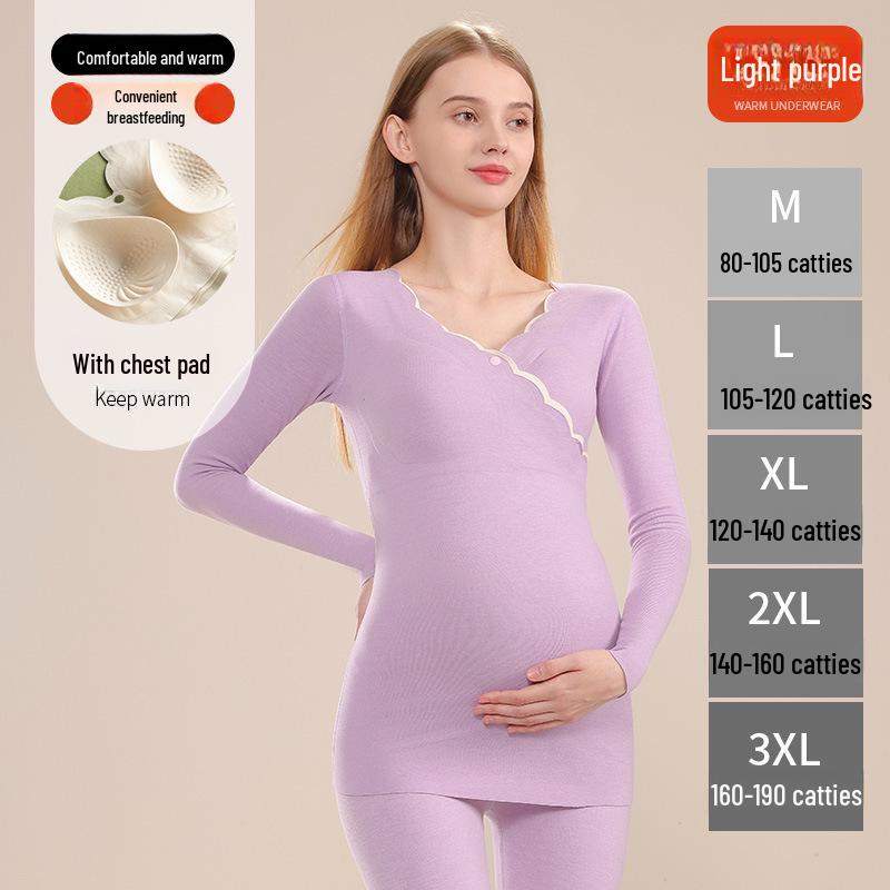 Umstandspflege Herbst/Winter Anzug mit Brustpolstern & Deutscher Samt Warme Unterwäsche