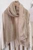 Dark Beige Shawl with Lace 180X90 - Cotton with Polyester
