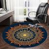 1 Stück Runder Teppich mit goldenem Mandala-Muster, Hergestellt aus Polyester, Perfekt zur Dekoration von Bürostühlen, Wohnzimmern,fplt245