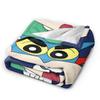 Crayon Shin Chan as Action Kamen Blankets Fleece Summer Air Conditioning Manga Multi-function Throw Blanket for Home Couch Quilt