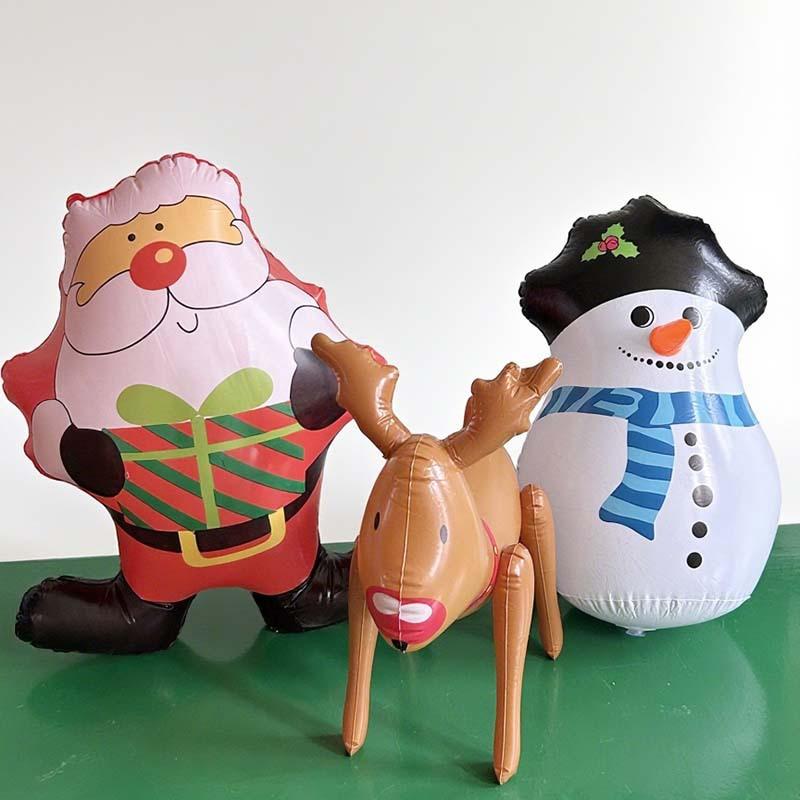 1 Piece 55Cm Pvc Inflatable Tumbler Santa Claus Snowman Reindeer Shape Cartoon Balloon Christmas Party Decoration Large Balloon
