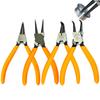 Industrial Grade NINDEJIN PVC Handle Multi-functional Snap Ring Pliers 7 Inches Cr-V for Internal/External Retaining Rings