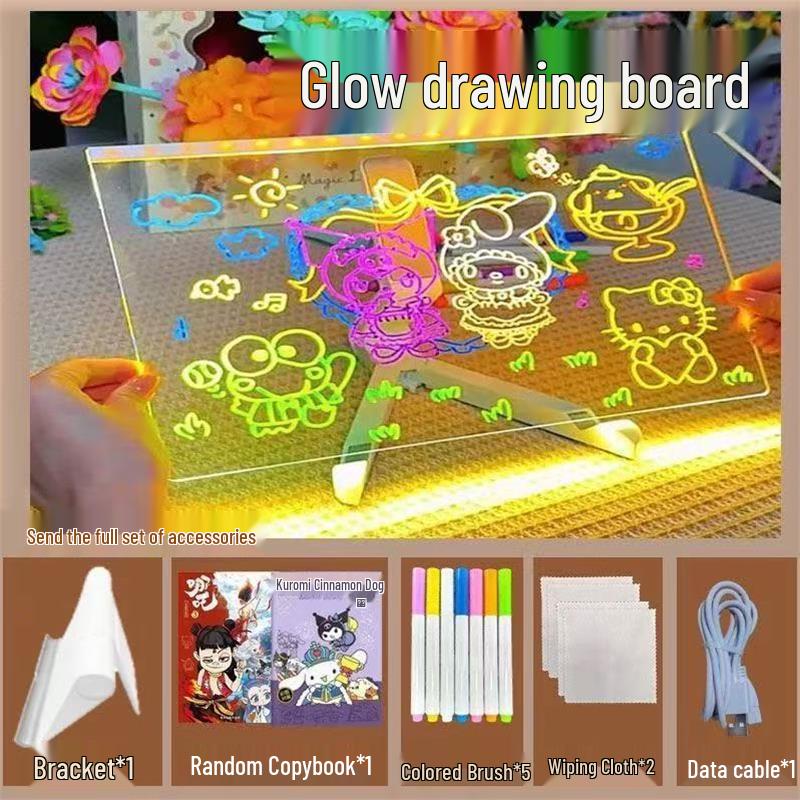 Erasable Light-Up Drawing and Writing Board for Kids Ages 6-12