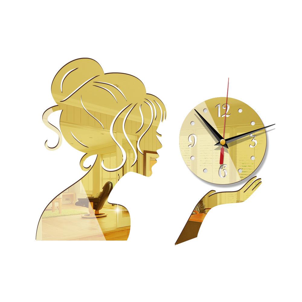 Acrylic Creative Mirror Wall Clock Mute Living Room Bedroom Sticker Personality Design Household Pointer Watch Home Decoration