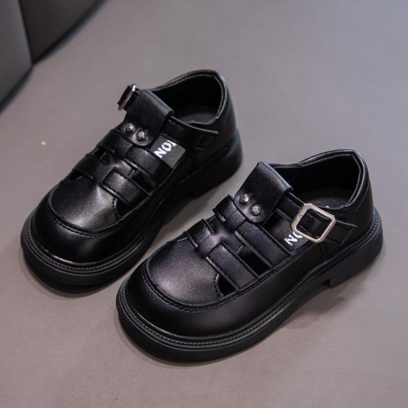 Summer New Girls Hollow Comfort Soft Bottom Leather Sandals Western Princess Shoes