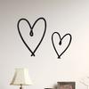 1pc Metal Simple Decor Heart-shaped Metal Wall Hanging Ornament Metal Love Wall Art for Bedroom and Living Room Black