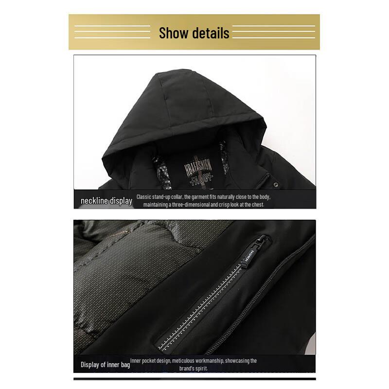 ROMON Men's Hooded Winter Padded Jacket