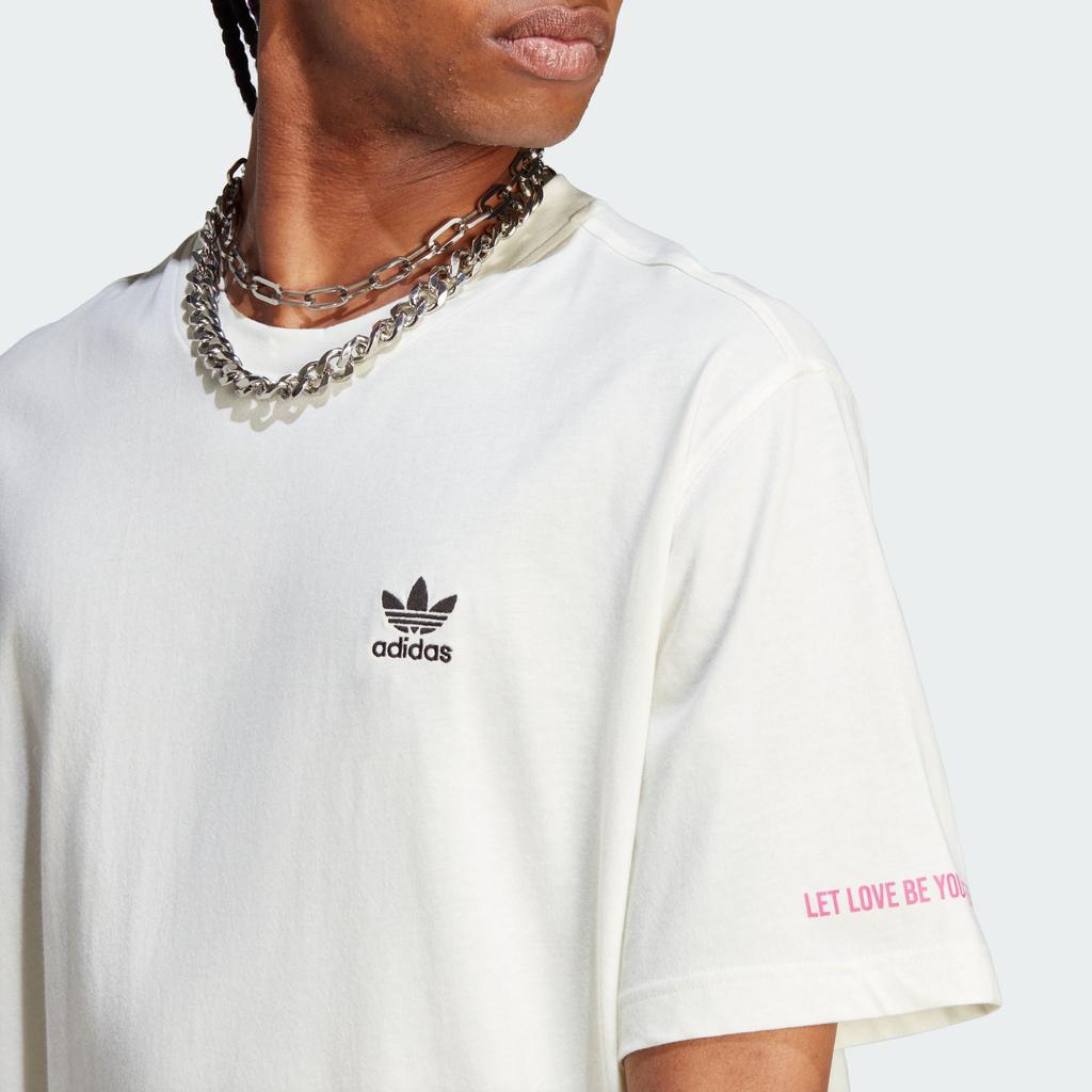 Adidas Originals X Pride RM Graphic American Retro Logo Print Loose Fit Short Sleeve T-Shirt Men Tops Han-Jade-White IU0055